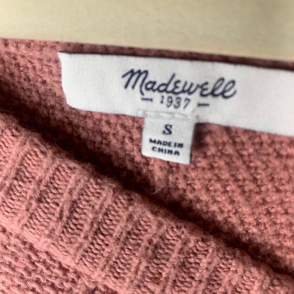 MADEWELL Just Right Pink Pullover Waffle Knit Sweater Sz S - Picture 9 of 11